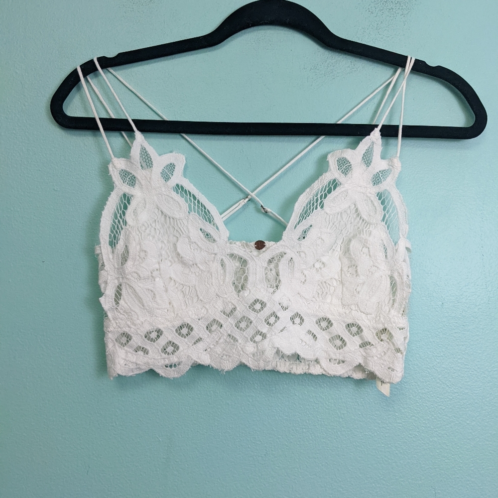 Free People White Lace Bralette Small